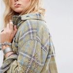 Free People Deconstructed Flannel Plaid Jacket Photo 2