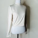 ZARA  Ecru Mock Neck Long Sleeve Top Photo 2