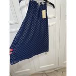 Michael Kors NWT  Women's Chain Halter Blouse Large‎ Blue Gold Party Photo 2