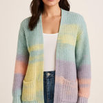 Love Ellie Rainbow Colors Cardigan Open Front Sweater with pockets Photo 0