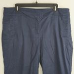 Eileen Fisher Eileen Fisher Navy Blue Organic Cotton Tencel Blend Capris Pants Women's Large Photo 1