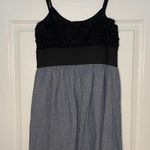 Denim and Black Ruffle Top Spaghetti Strap Dress Size M Photo 1