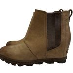 Sorel Joan of Artic Wedge II Chelsea Boots sz 8 Tan Photo 0