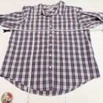 LL Bean Red White Plaid Long Sleeve Pinpoint Oxford Button Shirt LARGE PETITE Size undefined Photo 7