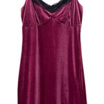 Vtg Y2K Velvet Babydoll Slip Dress S Lace Trim Maroon‎ Red Whimsigoth Fairy Dark Photo 0