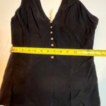 Free People  Intimately Black Wide Strap Button Front Tank Top SZ M Flowy Rayon Photo 6