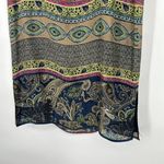 Valerie Stevens Vintage 90s  Silk Boho Shift Dress Paisley Mixed Pattern Size 6P Photo 3
