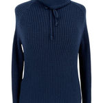 Athleta  Borealis Cowl Neck Sweater Wool Blend Long Sleeve Navy Blue Size XS Photo 0