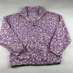 O'Neill  Purple Modern Leopard Print Fleece Pullover Half Zip Jacket M Photo 0