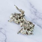 Vintage Clip On Earrings Light Shade of Gold Tone & Clear Gem Photo 7