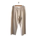 ZARA  Pleated Linen Straight Leg Pants Beige Sz L NWT Photo 4
