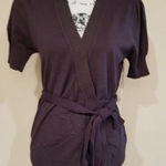 Vertigo Paris  Ballet Wrap Sweater Medium Balletcore Classic NEW Chocolate Brown Photo 0