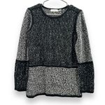 Calvin Klein  Black & White Colorblock Long Sleeve‎ Pullover Sweater Sz M Photo 2