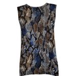 Gerard Darel Wool Cardigan Twinset Snakeskin Print Knit Blue Brown Size 2 Photo 5