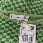 Mango NWT Checks knitted sweater Green Shimmery Small y2k Photo 7
