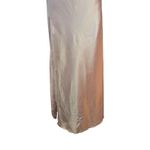 Slip Dress Long High Slit Drapery Neck Beige Ankle SZ SM Y2K Romantic Boho Chic Photo 3