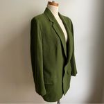 DKNY Vintage 1990s  Wool Cashmere Blazer Green Two Button Hong Kong Size 10 Photo 4