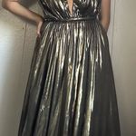 Gold metallic maxi dress Size 2 Photo 2