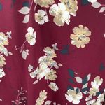 Lush Clothing Lush Floral Plunge Neck Long Sleeve Blouse, Red, Medium Photo 3