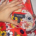 Modcloth New Candy Red Floral Dazed Summer Days Cotton Shortalls 6 Photo 7