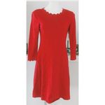 Vince Camuto Scallop Trim Sweater Dress in Red Pullover, Size M New w/Tag Photo 2