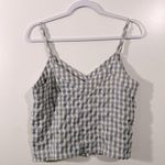 Indigo Rising Gingham Tank Top with Adjustable Straps Size Medium Periwinkle Blue Photo 1
