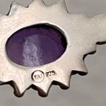 Vintage Handcrafted 925 Sterling Silver Amethyst Cabochon Pendant 18” Necklace Purple Photo 11