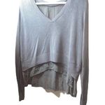 Chan Luu  Beaded Lace Hem Sweater Photo 0