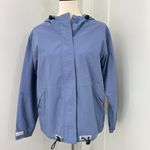 Hanna Andersson XS Blue, Lime Green Unisex Windbreaker Hooded Rain Jacket Blue Photo 1