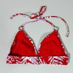 Red Purple Floral Bikini Top Bathing Suit Size M ♥️✨ Size M Photo 2