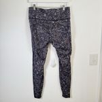 Athleta  Ranier Printed Mesh Tight Sandstone Navy Winter Running Womens Medium Photo 3