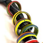 Colorful rings on fabric Indian necklace Photo 4