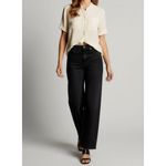 Sézane Maiana Short Sleeve Silk Shirt, Cream, FR38/US6 Photo 3