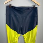 Zyia Leggings 14 16 Neon Yellow Parallel Luxe High Rise 7/8 Ruched Ribbed Active Photo 2