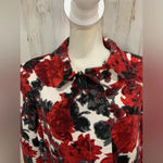 Talbots ‎ red floral crop blazer 16 Photo 4