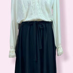 Vintage 70’s junior Sears Fashion Place Victorian style lace top midi dress Black Size 8 Photo 0