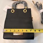 Trina Turk Black Mini Bag with Double Handles Crossbody Strap front slip pocket Photo 8