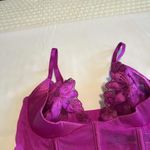Victoria's Secret Victoria’s Secret 32D Floral Embroidered Quarter Cup Corset Top Purple NWOT Photo 8