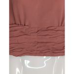 ZARA  Pink Smocked Blouse Women's Medium Mock Neck Open Back Casual Chic Top‎ Photo 2