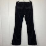 Pure Color Black Velvet Pants Boot Cut Flare Embroidered Size 29 Photo 2
