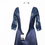 La Femme  - Three Quarter Sleeve Gown with Lace Sheer Back Photo 12