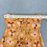 Aerie Ikat Linen Blend Tiered Tie Neck Maxi Sundress Yellow Small Boho Western Photo 11