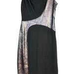 David Meister Formal Dress Metallic Silver Bodycon Dress Sequin Geometric Disco Photo 0