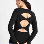 FUTURE COLLECTIVE Twist Open Back Pullover Knit Sweater Black Size XL Photo 1