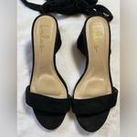 Lulus Lulu’s Trinidad Black Suede Lace-Up Heels Size 8 Photo 9