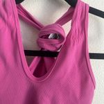 Happily Grey‎ Ribbed Tank Top Cropped Tie Back Hot Pink Casual Size Photo 5