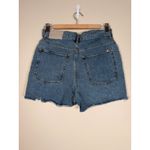 Everlane The Way High Denim Shorts Blue Raw Hem Size 28 Photo 3