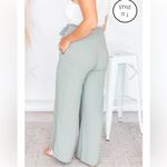 Pink Lily Epiphany Moment Sage Green Paper Bag Wide Leg Trouser Pants Size Small Photo 3