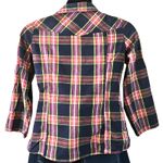 Rue 21  Women’s Plaid Button-Down Shirt – Navy Pink Green Check – Size junior XL Photo 4