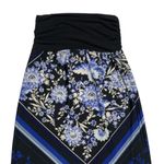 Apt. 9  Blue Floral Geometric Maxi Skirt with Ruched Waistband – Boho Chic Photo 6